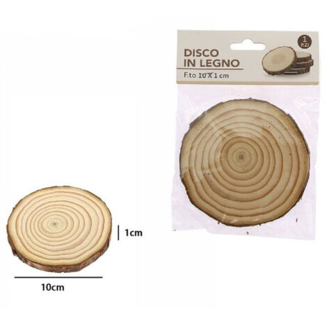Legno Base Tronco Decorative Pour Casa 10 X 1 Cm Rotondo 72109