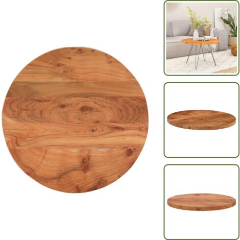 Legno di acacia - vidaXL Piano per Tavolo Ø50x2,5 cm Rotondo in Legno Massello di Acacia -