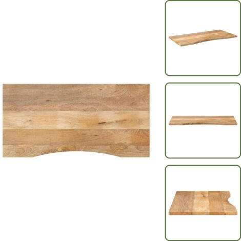 Legno di mango - vidaXL Piano Scrivania con Curva 120x50x2,5cm Massello Grezzo di Mango - Tavolo da pranzo in legno