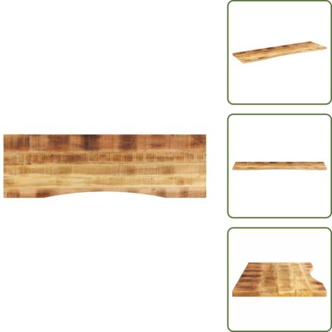 Legno di mango - vidaXL Piano Scrivania con Curva 160x50x2,5cm Massello Grezzo di Mango - Tavolo da pranzo