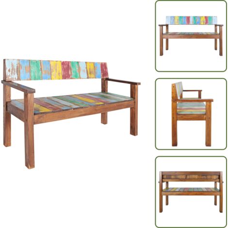Legno di recupero - vidaXL Panca 115 cm in Legno Massello di Recupero - Mobili sostenibili