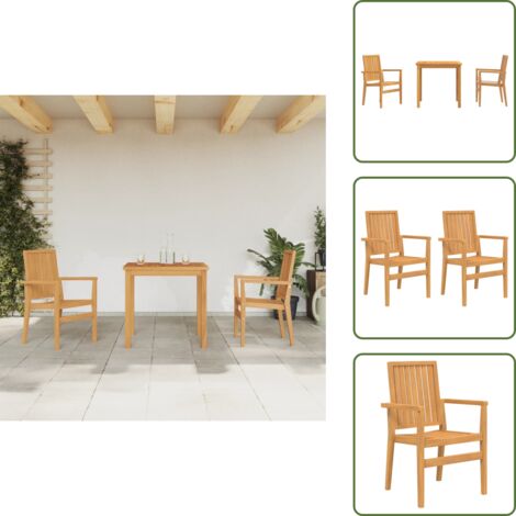 Legno di teak - vidaXL Set da Pranzo per Giardino 3 pz in Legno Massello di Teak - Mobili da esterno