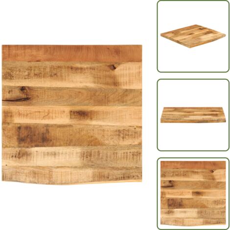 Legno grezzo - vidaXL Piano Tavolo 40x40x3,8 cm Bordi Vivi Legno di Mango Grezzo - Bordi vivi