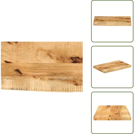 Legno grezzo - vidaXL Piano Tavolo 50x20x3,8 cm Bordi Vivi Legno di Mango Grezzo - Bordi vivi