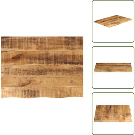 Legno grezzo - vidaXL Piano Tavolo 80x60x2,5 cm Bordi Vivi Legno di Mango Grezzo - Bordi vivi