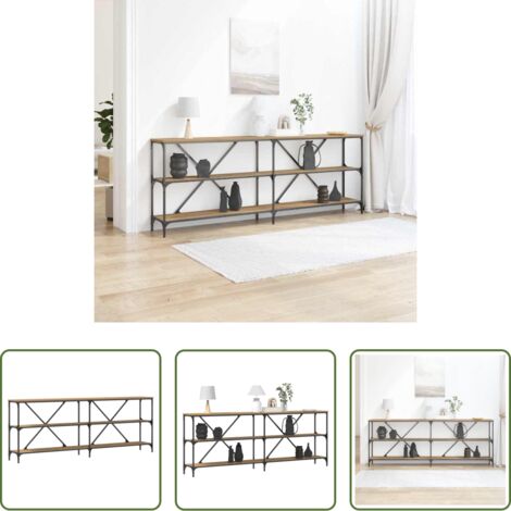 Legno ingegnerizzato -  Tavolo consolle Rovere Artigianale 200 x 30 x 75 cm