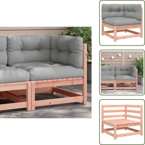 Legno massello Douglas - vidaXL Divano Angolare da Giardino con Cuscini Legno Massello Douglas - Seduta esterna