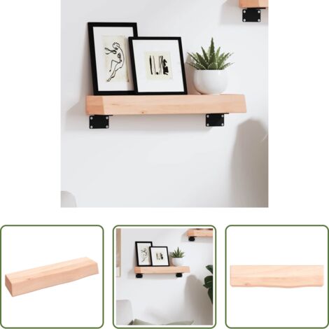 Legno massello -  Ripiano a Parete 40x10x6 cm Legno Massello Rovere Non Trattato
