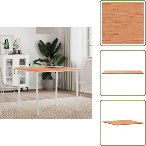 Legno massello - vidaXL Piano per Tavolo 80x80x1,5 cm Quadrato Legno Massello di Faggio - Faggio