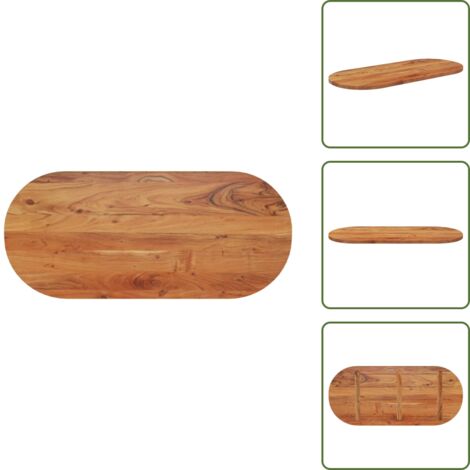 Legno massello - vidaXL Piano Tavolo 90x40x3,8 cm Ovale in Legno Massello di Acacia - Acacia
