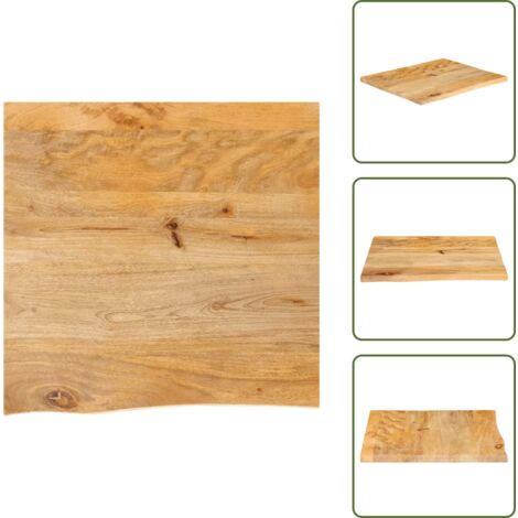 Legno massello - vidaXL Piano Tavolo Bordi Vivi 60x60x3,8 cm in Legno Massello di Mango - Bordi vivi