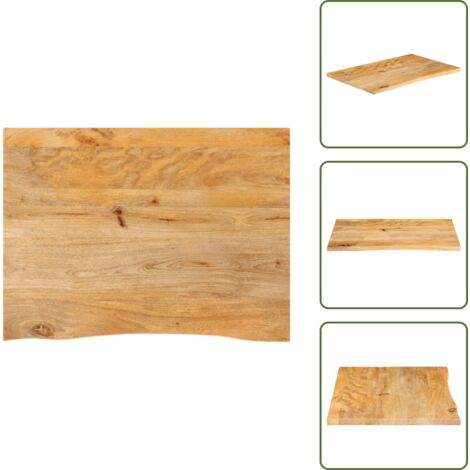 Legno massello - vidaXL Piano Tavolo Bordi Vivi 70x60x3,8 cm in Legno Massello di Mango -