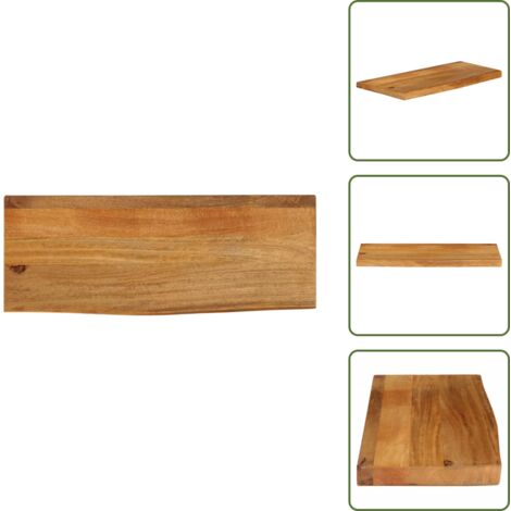 Legno massello - vidaXL Piano Tavolo Bordi Vivi 80x40x3,8 cm in Legno Massello di Mango - Bordi vivi