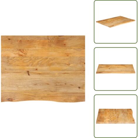 Legno massello - vidaXL Piano Tavolo Bordi Vivi 90x80x3,8 cm in Legno Massello di Mango - Bordi vivi