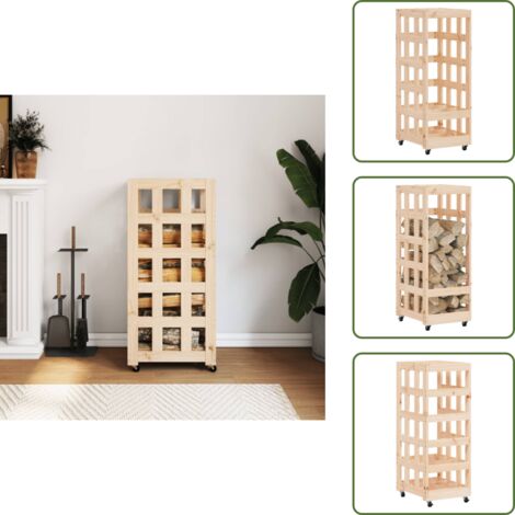Legno massello - vidaXL Portalegna con Ruote 40x49x110 cm Legno Massello di Pino - Pino