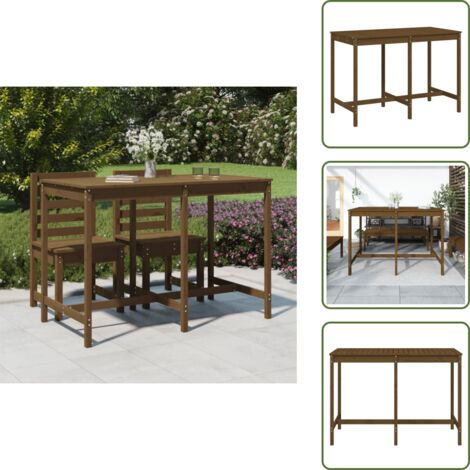 Legno massello - vidaXL Tavolo da Giardino Ambra 159,5x82,5x110cm Legno Massello Pino - Tavolo in pino