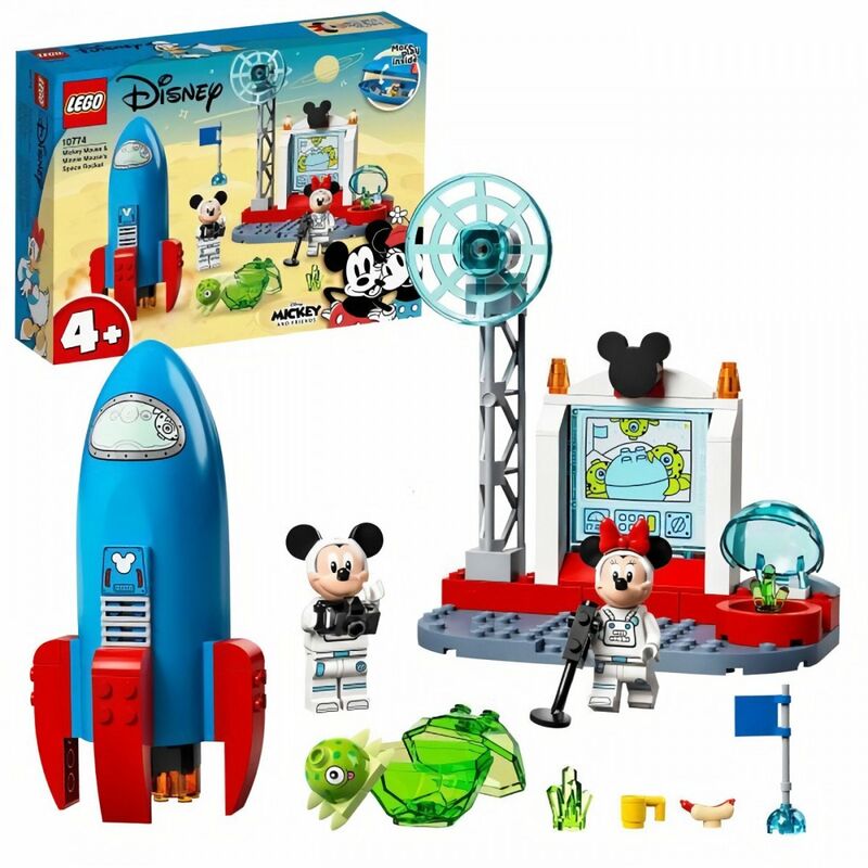 Lego - 10774 Disney La fusée spatiale de Mickey et Minnie Mouse Figurine Alien, Jouet Enfants 4 ans et plus
