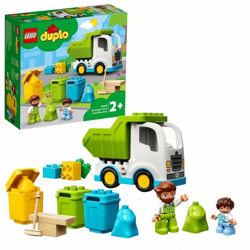Lego - 10945 DUPLO Le camion poubelle et le tri sélectif jeu de construction éducatif pour enfant 2 ans et plus