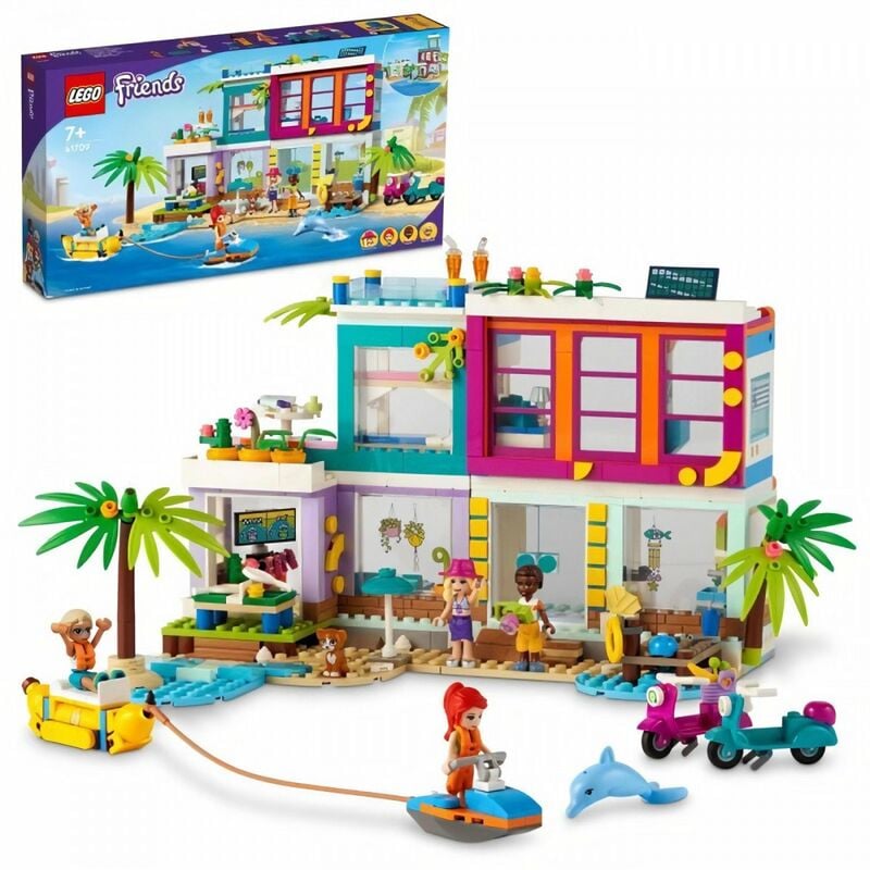 41709 Friends La Maison De Vacances Sur La Plage Été 2022, Avec Piscine, Mini-Poupée Mia et Accessoires, Enfants Des 7 Ans - Lego