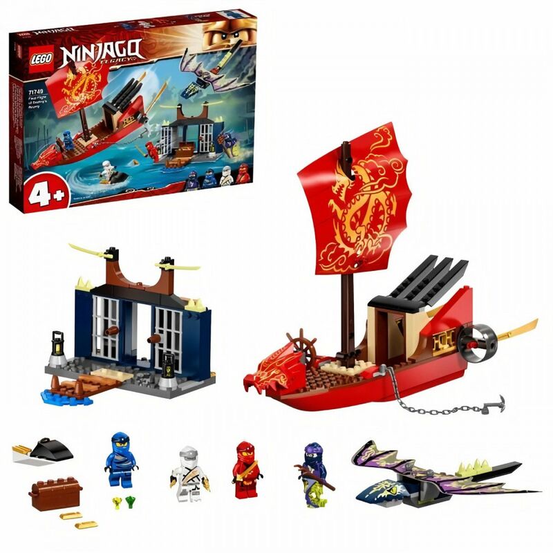 Lego - 71749 NINJAGO L'ultime QG des ninjas et Figurine Dragon, Jouet Bateau pour Enfants de 4 ans et plus
