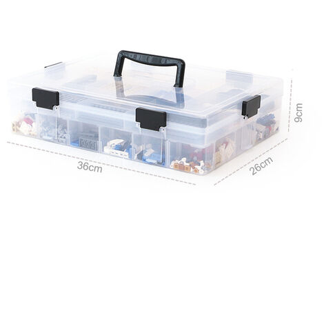 Lego – bote de rangement en plastique pour jouets, conteneur de rangement pour blocs de construction, organisateur pour jouets, rangement pour enfants, bijoux, outils,Single Double Layer