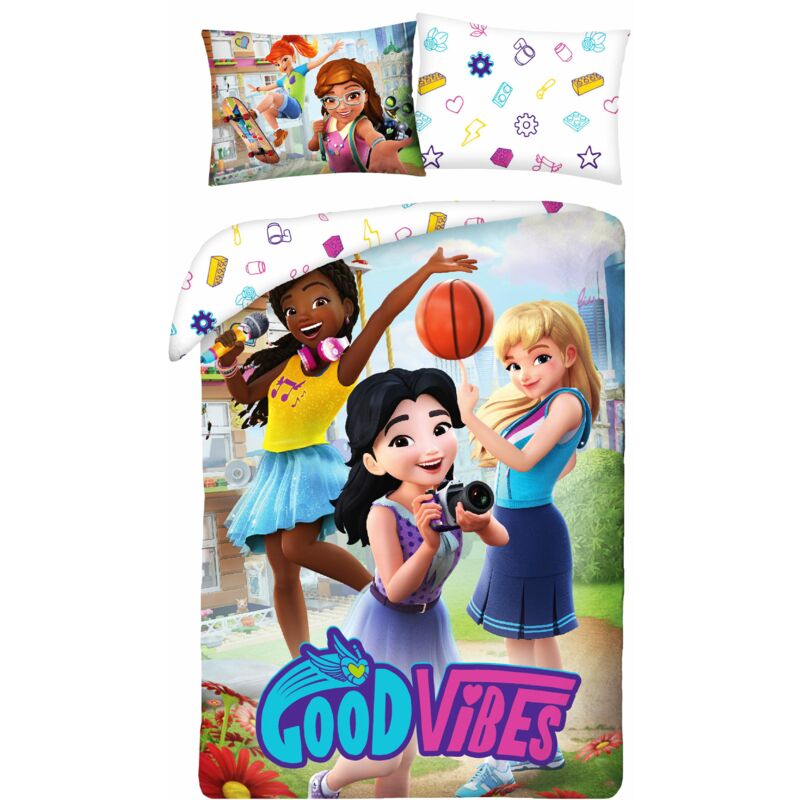Lego - Literie coton 140x200 Good Vibes taie d'oreiller 70x90 1016BL Halantex
