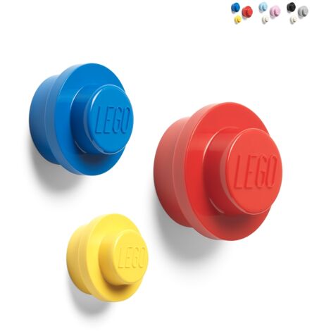 LEGO Wandhaken Set, 3-teilig, bunte runde Haken L-M-S