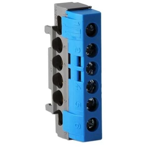 Legrand 004815 - Neutral IP2X distribution terminal block - 1 connection 10 to 35mm≤ - blue - L.62mm