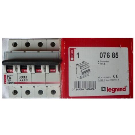 Legrand 007685 Disjoncteurmagnéto-therm DX 4500 - Lexic à vis - 4P 16A 230V courbe C