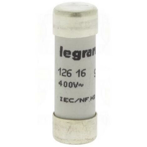 Legrand 012616 Cartouche domestique cylindrique - 10,3x31,5mm - sans voyant - 16A
