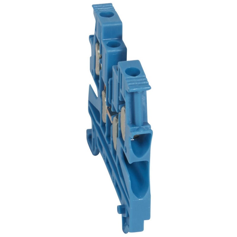 Legrand - Bloc de jonction de passage à vis Viking3 avec 1 jonction 2 entrées 2 sorties section 4mm2 pas 6mm bleu (037109)