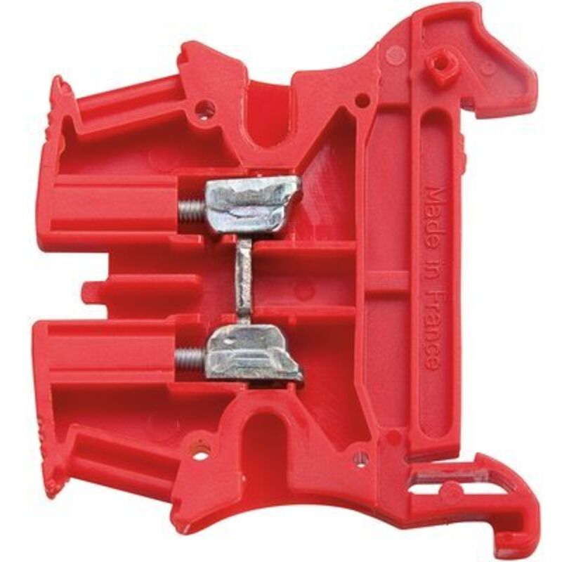 Bloc de jonction de passage à vis Viking3 avec 1 jonction 1 entrée 1 sortie section 2,5mm2 pas 5mm rouge (037130)