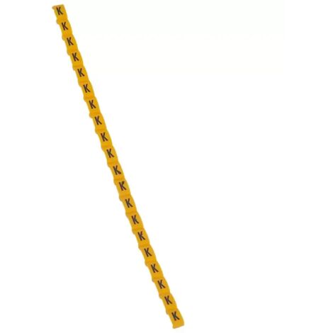 Legrand 038420 Duplix-Markierungsbuchstabe „K“ gelb (600 Stück) – internationaler Farbcode