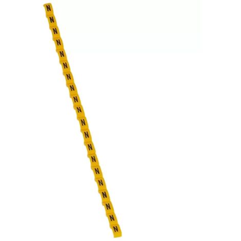 Legrand 038423 Duplix-Markierungsbuchstabe „N“ gelb (600 Stück) – internationaler Farbcode