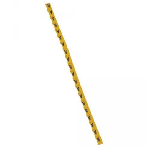Legrand 038431 Duplix-Markierungsbuchstabe „V“ gelb (600 Stück) – internationaler Farbcode