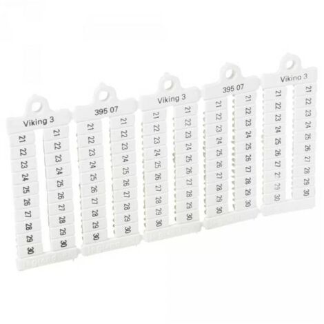 Legrand 039507 - Piastra segnaletica per blocco di giunzione Viking 3 - lect horiz - passo 5 - numeri da 21 a 30