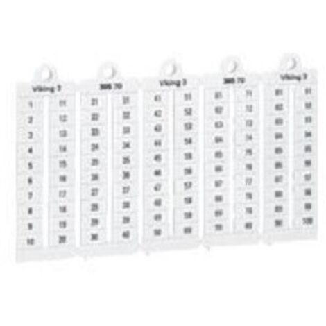 Legrand 039517 - Plaque repères bloc jonction Viking 3 - lect horiz - pas 6 - chiffres 21 à 30