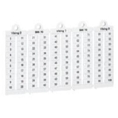 Legrand 039518 - Plaque repères bloc jonction Viking 3 - lect horiz - pas 6 - chiffres 31 à 40