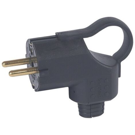 LEGRAND 050252  Clavija salida lateral caucho negro con tirador