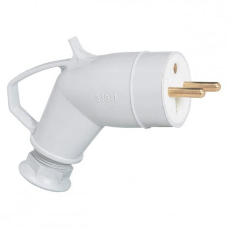 Legrand 053931 Fiche inclinée ML - IP44 - 16 A - 200/250 V - 2P+T - brochage dom - plastique