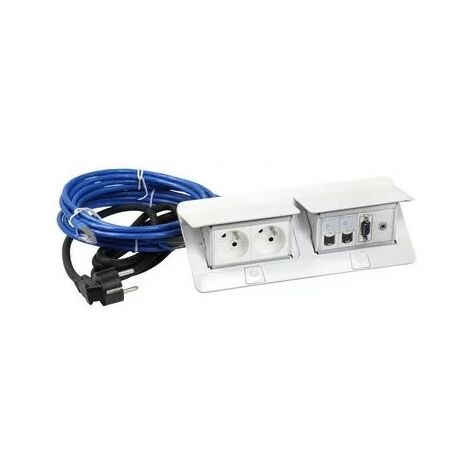 Legrand 054042 Mosaico emergente precableado 2x2P+E/2xRJ45/1xHD15/1xJack3.5