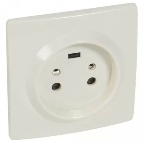 Legrand 055452 Recessed base 20A 2P+T plate 95x95 ivory