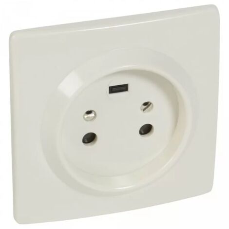 Legrand 055452 Socle à encastrer 20A 2P+T plaque 95x95 ivoire