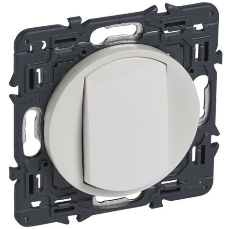 Legrand 067731 Poussoir inverseur Céliane 6A avec enjoliveur blanc et support