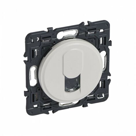 Legrand 067737 Prise téléphone RJ45 Céliane avec enjoliveur blanc et support