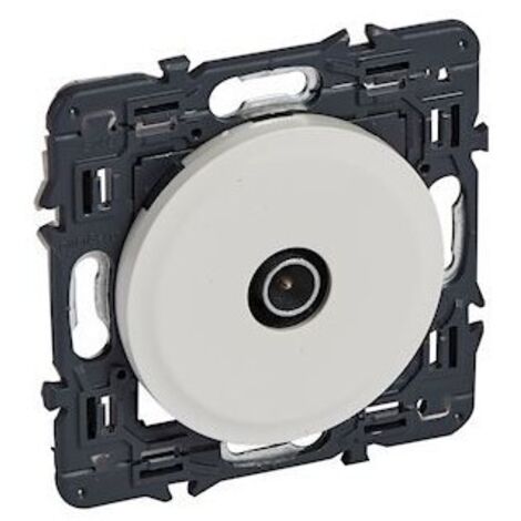 Legrand 067782 Prise TV simple male Ø9,52mm CEliane plus enj. blanc plus support