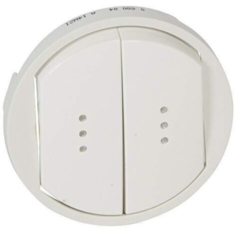 Legrand 068004 - Tapacubos BLANCO - DOBLE INTERRUPTOR / Empujador - LUZ / Iluminado - C…LIANE