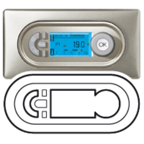 LEGRAND 068542 ENJOLIVEUR CÉLIANE POUR THERMOSTAT OU PROGRAMMATEUR CHAUFFAGE, FINITION TITANE