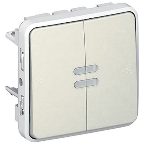 Legrand 069619 Interrupteur ou va et vient + poussoir inverseur lumineux Plexo composable blanc