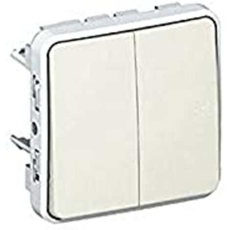Legrand 069635 Double Poussoir NO+NF - Plexo composable blanc - 10 A